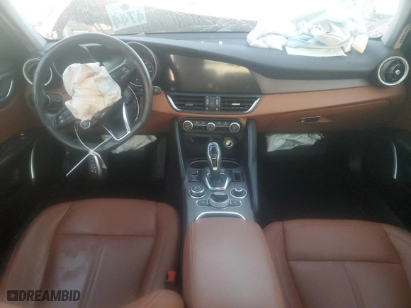 2020 Alfa Romeo Giulia Ti Sport with VIN ZARFANBN5L7629168, listed as a Copart auction lot 73591694 with 0 mi miles and Salvage Title. Bid and sale history available at carsss.com. Image 8.