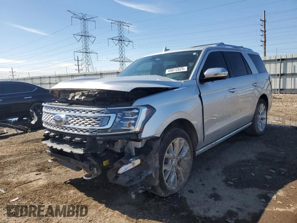 2019 Ford Expedition Platinum with VIN 1FMJU1MT8KEA88753, listed as a Copart auction lot 49812625 with 20,718 mi miles and Salvage Title. Bid and sale history available at carsss.com. Image 1.