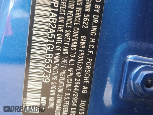 2016 Porsche Macan S с VIN WP1AB2A51GLB53739, выставлен на аукционе Copart как лот 57162065 с пробегом 110 924 миль миль и Чистый • Clean title. История ставок и продаж доступна на DreamBid. Изображение 12.