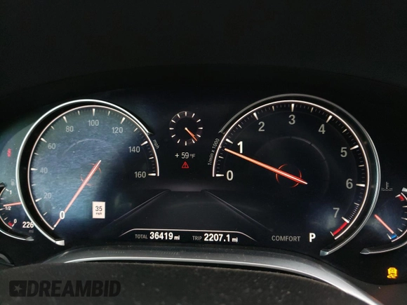 2019 BMW 7 Series 740i with VIN WBA7E2C55KB217499, listed as a Copart auction lot 43136573 with 36,419 mi miles. Bid and sale history available at carsss.com. Image 9.