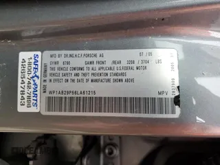 2006 Porsche Cayenne S with VIN WP1AB29P56LA61215, listed as a Copart auction lot 75462624 with 0 mi miles and Salvage Title. Bid and sale history available at carsss.com. Image 14.