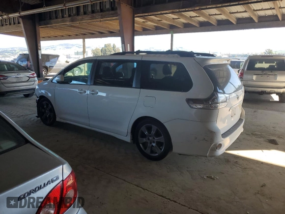 2012 Toyota Sienna SE with VIN 5TDXK3DCXCS196965, listed as a Copart auction lot 46950365 with 141,176 mi miles and Salvage Title. Bid and sale history available at carsss.com. Image 2.