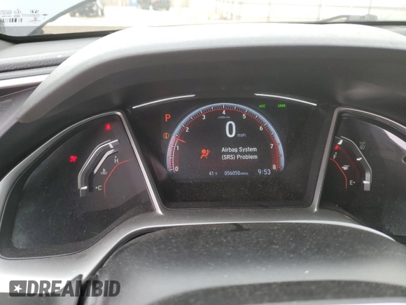 2019 Honda Civic Sport with VIN 2HGFC2F85KH581389, listed as a Copart auction lot 47922085 with 56,050 mi miles and Salvage Title. Bid and sale history available at DreamBid. Image 9.