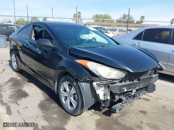 2013 Hyundai Elantra Coupe GS with VIN KMHDH6AE4DU023377, listed as a IAAI auction lot 41847471 with 134,772 mi miles. Bid and sale history available at carsss.com. Image 1.