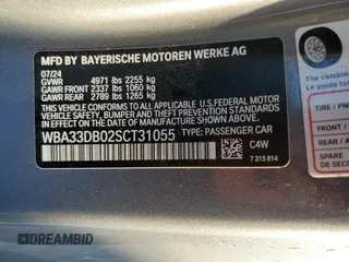 2025 BMW 4 Series 430i with VIN WBA33DB02SCT31055, listed as a Copart auction lot 47580395 with 14,250 mi miles and Clean Title. Bid and sale history available at carsss.com. Image 13.