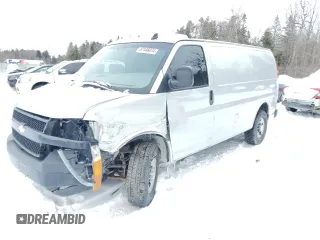 2020 Chevrolet Express Cargo Van with VIN 1GCWGAFG7L1125771, listed as a Copart auction lot 87446074 with 379,603 mi miles and Salvage Title. Bid and sale history available at carsss.com. Image 1.