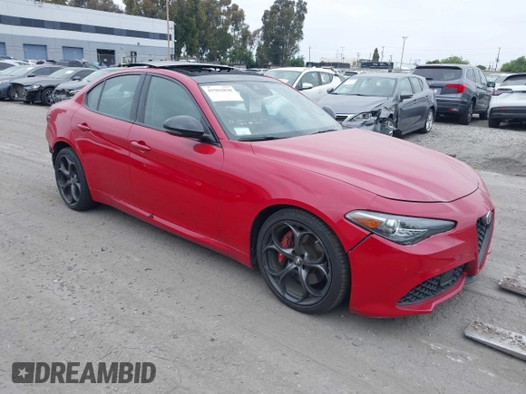 2019 Alfa Romeo Giulia Ti Sport with VIN ZARFAMBN0K7606969, listed as a IAAI auction lot 41962828 with 46,544 mi miles and . Bid and sale history available at DreamBid. Image 1.