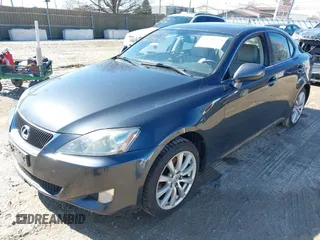 2007 Lexus IS 250 with VIN JTHCK262X75010574, listed as a IAAI auction lot 41741278 with 154,327 mi miles. Bid and sale history available at carsss.com. Image 2.