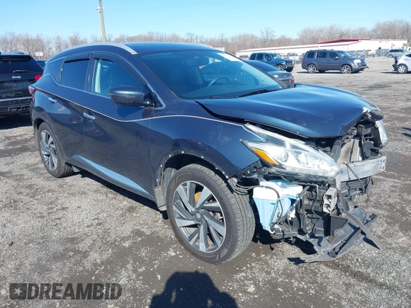 2016 Nissan Murano S with VIN 5N1AZ2MH0GN116586, listed as a IAAI auction lot 41751099 with 59,364 mi miles. Bid and sale history available at carsss.com. Image 1.