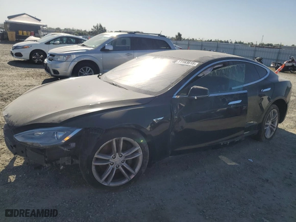 2015 Tesla Model S 85 kWh Battery with VIN 5YJSA1E15FF116303, listed as a Copart auction lot 53163615 with 191,556 mi miles and Salvage Title. Bid and sale history available at carsss.com. Image 1.