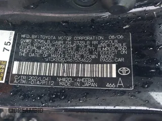 2006 Toyota Prius with VIN JTDKB20U467534622, listed as a IAAI auction lot 41511434 with 204,586 mi miles. Bid and sale history available at carsss.com. Image 9.