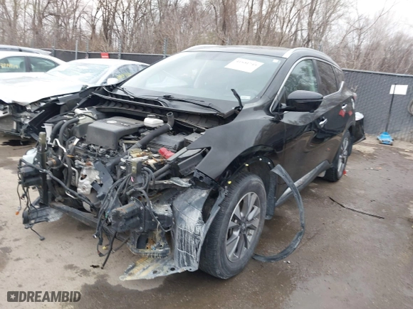 2016 Nissan Murano SL with VIN 5N1AZ2MH9GN164961, listed as a IAAI auction lot 41801749 with 144,198 mi miles. Bid and sale history available at carsss.com. Image 2.