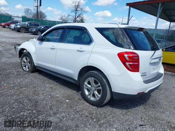 2017 Chevrolet Equinox LS with VIN 2GNALBEK8H1593177, listed as a IAAI auction lot 41848425 with 135,357 mi miles. Bid and sale history available at carsss.com. Image 3.