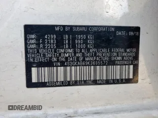 2019 Subaru Impreza z VIN 4S3GKAB69K3605572, wystawiony jako Copart lot #57769385 z przebiegiem 154 330 mil mil oraz Szkoda całkowita • Salvage title. Historia ofert i sprzedaży dostępna na DreamBid. Obrazek 12.
