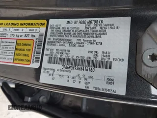 2017 Ford Fusion Titanium with VIN 3FA6P0K93HR416160, listed as a IAAI auction lot 41636451 with 100,383 mi miles. Bid and sale history available at carsss.com. Image 9.