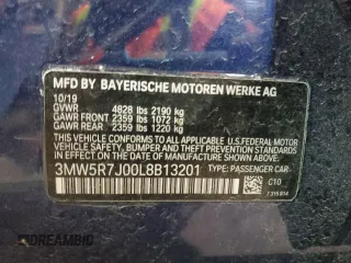 2020 BMW 3 Series 330i xDrive with VIN 3MW5R7J00L8B13201, listed as a Copart auction lot 47948255 with Not Provided miles and Non Repairable. Bid and sale history available at DreamBid. Image 12.