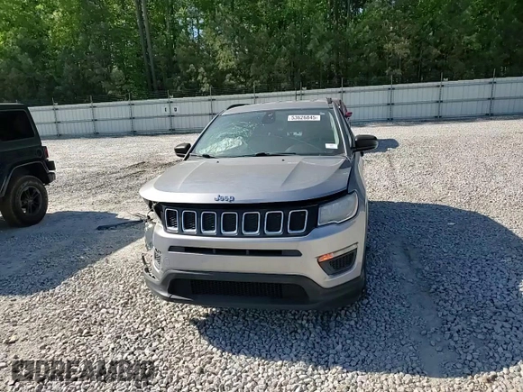 2018 Jeep Compass Sport with VIN 3C4NJCAB5JT240492, listed as a Copart auction lot 53626845 with 75,355 mi miles and Salvage title. Bid and sale history available at DreamBid. Image 11.