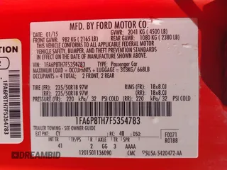 2015 Ford Mustang EcoBoost with VIN 1FA6P8TH7F5354783, listed as a IAAI auction lot 41661953 with 120,000 mi miles and . Bid and sale history available at carsss.com. Image 9.