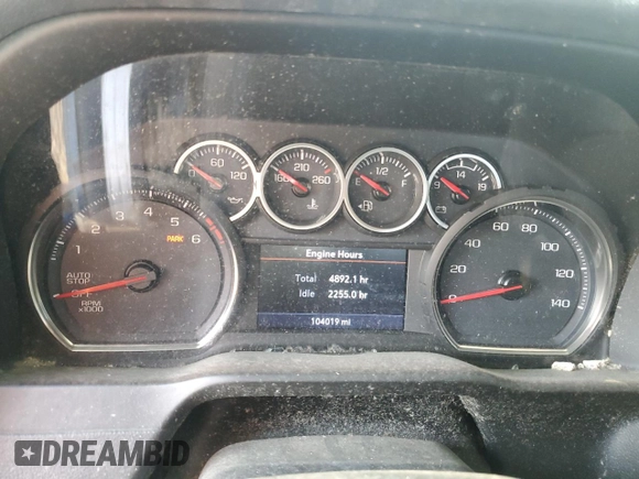 2020 Chevrolet Silverado 1500 LT with VIN 1GCRYDED4LZ219305, listed as a Copart auction lot 46810295 with 104,019 mi miles and Clean Title. Bid and sale history available at carsss.com. Image 9.