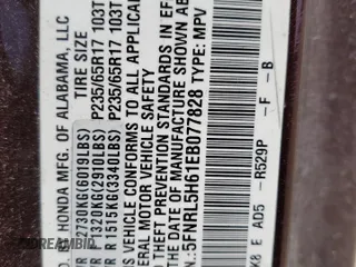 2014 Honda Odyssey EX-L with VIN 5FNRL5H61EB077828, listed as a Copart auction lot 46304125 with 104,367 mi miles and Salvage Title. Bid and sale history available at DreamBid. Image 13.
