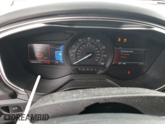 2020 Ford Fusion SE with VIN 3FA6P0HD9LR219420, listed as a Copart auction lot 50100945 with 45,009 mi miles and Salvage Title. Bid and sale history available at carsss.com. Image 9.