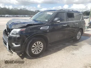 2021 Nissan Armada SV with VIN JN8AY2ACXM9146249, listed as a Copart auction lot 76587094 with 53,812 mi miles and Salvage Title. Bid and sale history available at carsss.com. Image 1.