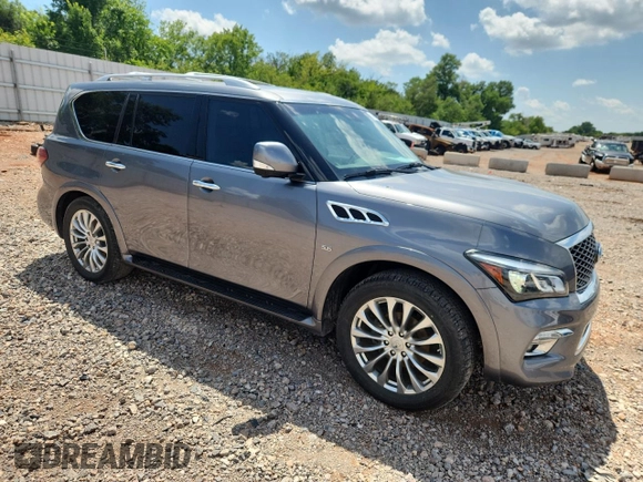 2016 Infiniti QX80 with VIN JN8AZ2NE2G9123772, listed as a Copart auction lot 63665105 with 98,304 mi miles and Salvage title. Bid and sale history available at DreamBid. Image 4.
