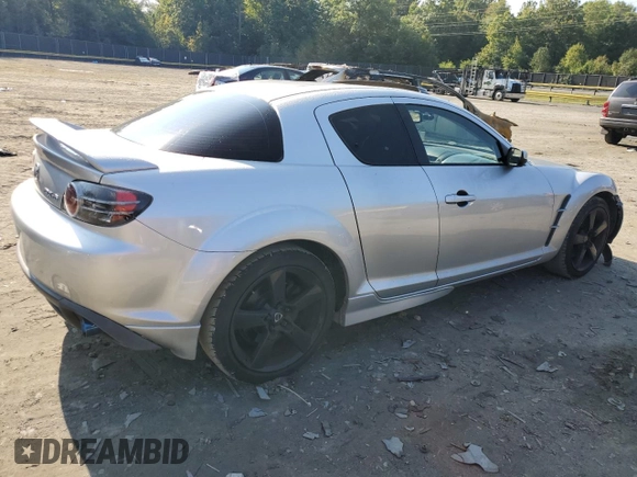 2004 Mazda RX-8 with VIN JM1FE17N040129638, listed as a Copart auction lot 72496364 with 57,966 mi miles and Salvage Title. Bid and sale history available at carsss.com. Image 3.