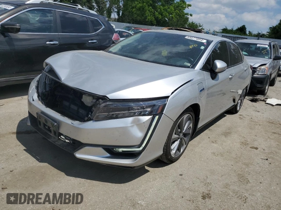 2018 Honda Clarity Plug-In Hybrid Touring with VIN JHMZC5F32JC002182, listed as a Copart auction lot 55677054 with 43,576 mi miles and Salvage Title. Bid and sale history available at carsss.com. Image 1.