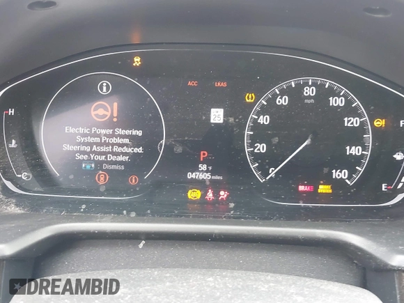 2019 Honda Accord EX-L with VIN 1HGCV2F58KA027457, listed as a IAAI auction lot 39485185 with 47,605 mi miles and . Bid and sale history available at DreamBid. Image 7.