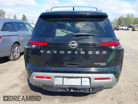 2023 Nissan Pathfinder Platinum with VIN 5N1DR3DK8PC227655, listed as a IAAI auction lot 42157443 with 37,784 mi miles and . Bid and sale history available at DreamBid. Image 17.