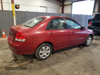 2009 Kia Spectra EX with VIN KNAFE222595647822, listed as a Copart auction lot 72515854 with 167,102 mi miles and Salvage Title. Bid and sale history available at carsss.com. Image 3.