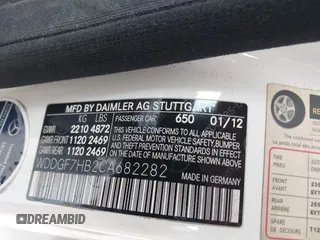 2012 Mercedes-Benz C 63 AMG with VIN WDDGF7HB2CA682282, listed as a IAAI auction lot 41505447 with 109,438 mi miles and . Bid and sale history available at carsss.com. Image 9.
