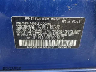 2015 Subaru WRX Limited with VIN JF1VA1G68F9801613, listed as a Copart auction lot 53996775 with 164,110 mi miles and Clean Title. Bid and sale history available at carsss.com. Image 12.
