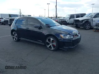 2017 Volkswagen Golf GTI S with VIN 3VW5T7AU7HM061469, listed as a IAAI auction lot 41197640 with 102,387 mi miles. Bid and sale history available at carsss.com. Image 1.