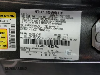 2015 Ford Fusion SE with VIN 3FA6P0H71FR208796, listed as a Copart auction lot 88494925 with 106,358 mi miles and Salvage title. Bid and sale history available at DreamBid. Image 14.