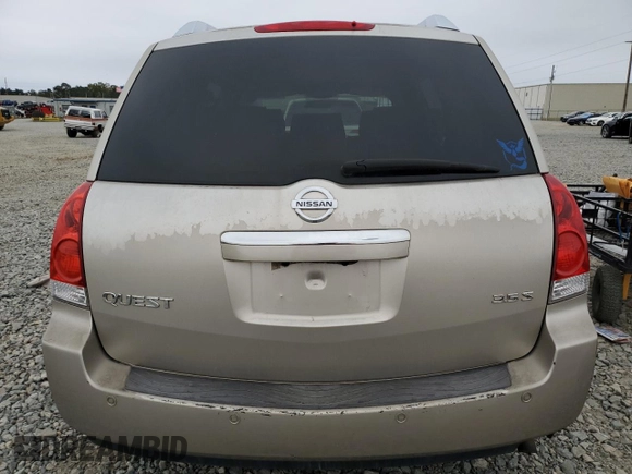 2007 Nissan Quest S with VIN 5N1BV28U07N116577, listed as a Copart auction lot 83698144 with 143,921 mi miles and Salvage Title. Bid and sale history available at carsss.com. Image 6.