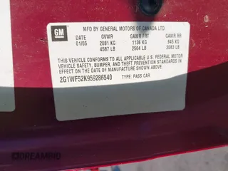 2005 Chevrolet Impala with VIN 2G1WF52K959286540, listed as a IAAI auction lot 42117488 with 102,850 mi miles and . Bid and sale history available at DreamBid. Image 9.