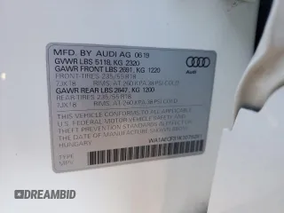 2019 Audi Q3 Premium with VIN WA1AECF31K1079291, listed as a Copart auction lot 76619054 with 51,854 mi miles and Salvage Title. Bid and sale history available at carsss.com. Image 16.