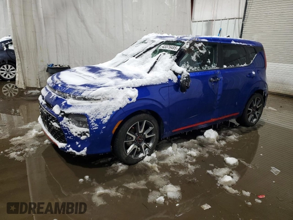 2021 Kia Soul Turbo with VIN KNDJ53AF8M7738572, listed as a Copart auction lot 43379485 with 73,623 mi miles and Salvage Title. Bid and sale history available at DreamBid. Image 1.