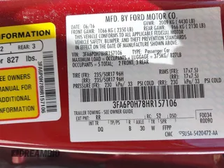 2017 Ford Fusion SE with VIN 3FA6P0H78HR157106, listed as a IAAI auction lot 42088935 with 35,286 mi miles and . Bid and sale history available at DreamBid. Image 9.