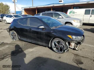 2020 Hyundai Veloster Turbo with VIN KMHTH6AB6LU024403, listed as a Copart auction lot 46069075 with 128,478 mi miles and Salvage Title. Bid and sale history available at carsss.com. Image 4.