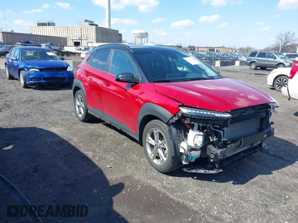 2023 Hyundai Kona SEL with VIN KM8K6CAB2PU936256, listed as a IAAI auction lot 41869839 with 37,170 mi miles. Bid and sale history available at carsss.com. Image 1.