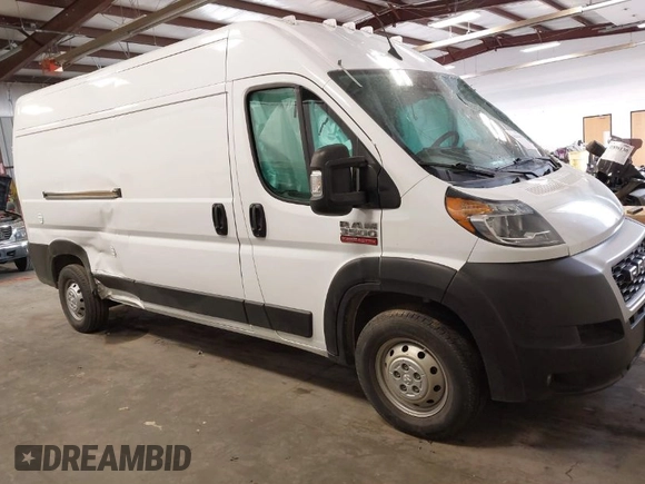 2022 Ram ProMaster Cargo with VIN 3C6MRVHG4NE114319, listed as a IAAI auction lot 41944344 with 21,896 mi miles and . Bid and sale history available at DreamBid. Image 1.