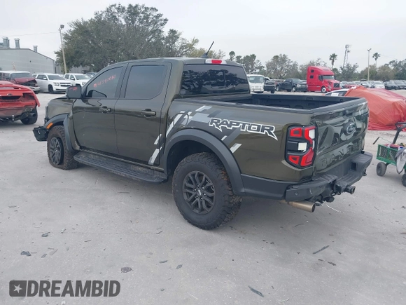 2024 Ford Ranger Raptor with VIN 1FTER4LR2RLE05950, listed as a IAAI auction lot 41590870 with 10,891 mi miles. Bid and sale history available at carsss.com. Image 3.