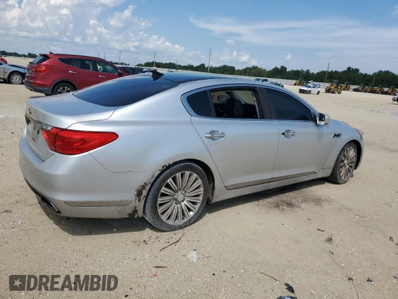 2015 Kia K900 Premium with VIN KNALU4D49F6026279, listed as a Copart auction lot 71614904 with 103,929 mi miles and Salvage Title. Bid and sale history available at carsss.com. Image 3.