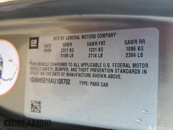 2010 Cadillac DTS 1SD z VIN 1G6KH5EY8AU108702, wystawiony jako Copart lot #76286984 z przebiegiem 177 455 mil mil oraz Szkoda całkowita • Salvage title. Historia ofert i sprzedaży dostępna na DreamBid. Obrazek 12.