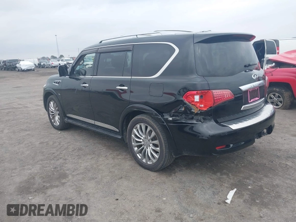 2016 Infiniti QX80 with VIN JN8AZ2NE7G9125856, listed as a IAAI auction lot 41480843 with 148,375 mi miles. Bid and sale history available at carsss.com. Image 3.
