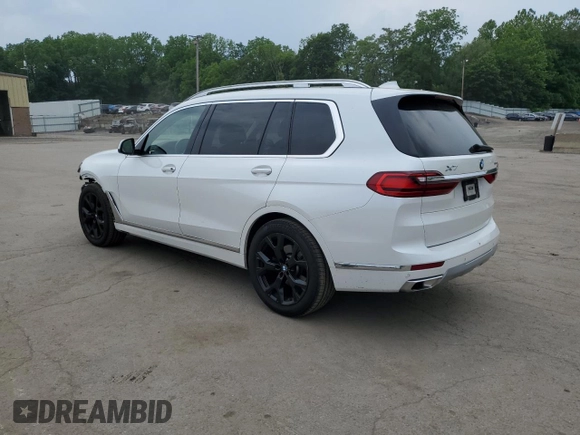 2022 BMW X7 xDrive40i z VIN 5UXCW2C00N9K29220, wystawiony jako Copart lot #59140955 z przebiegiem 56 877 mil mil oraz Szkoda całkowita • Salvage title. Historia ofert i sprzedaży dostępna na DreamBid. Obrazek 2.