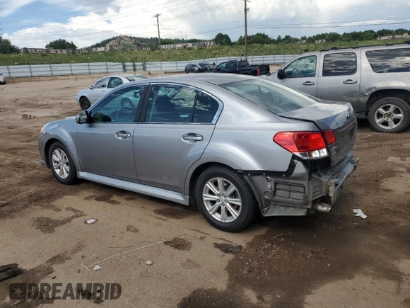 2010 Subaru Legacy Premium All-Weather Anniversary with VIN 4S3BMBF61A3223118, listed as a Copart auction lot 62595565 with 58,770 mi miles and Salvage title. Bid and sale history available at DreamBid. Image 2.